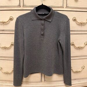 Zara Gray Polo Sweatshirt